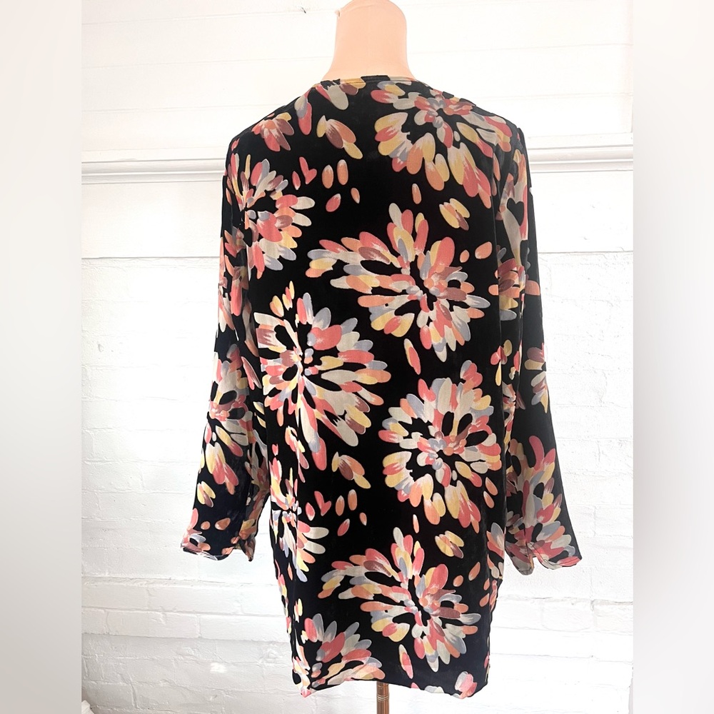 Eva Franco Anthropologie Velvet Burnout Fireworks Kimono Open Front Size Small - Picture 7 of 10